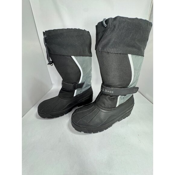 L.L. Bean Kids Size 5 Winter Boots Black & Gray Waterproof Insulated Snow - Picture 13 of 16